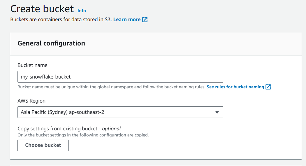 Snowflake Marketplace Step 2.4 AWS S3